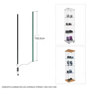 Conjunto iluminación led lateral para vitrinas 1204,1205,1206