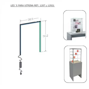 Iluminación led lateral y superior para vitrina