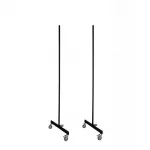 Juego dos pies tubo SQ 25x25 con ruedas y conector