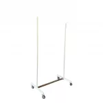 Juego dos pies tubo SQ 25x25 con ruedas y conector