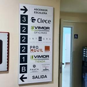 cartel directorio pisos