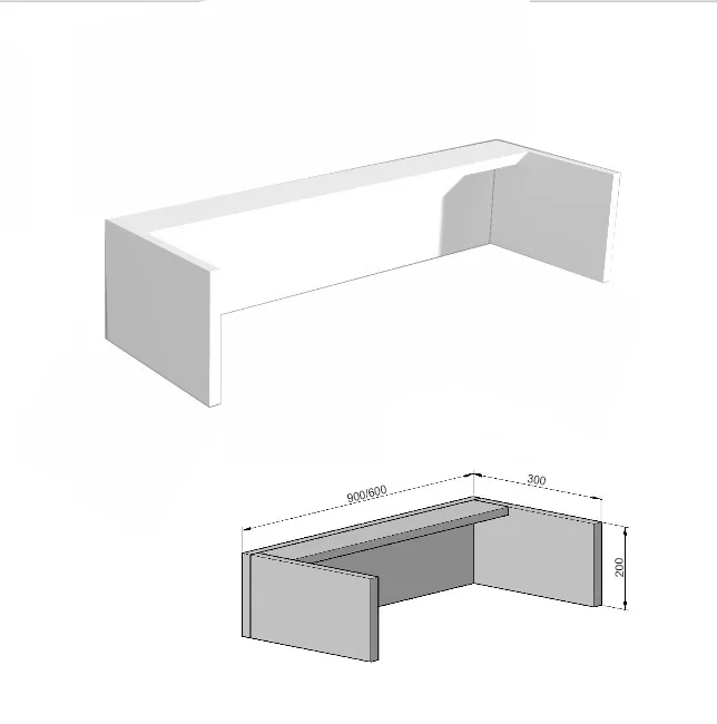 Cierre caja recto para mostrador BLANCO