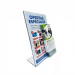 Portacartel base L de 21x28cm con portafolletos 1/3 DINA4