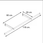 Barra colgadora tubo box redondo 120cm con dos ménsulas 30cm
