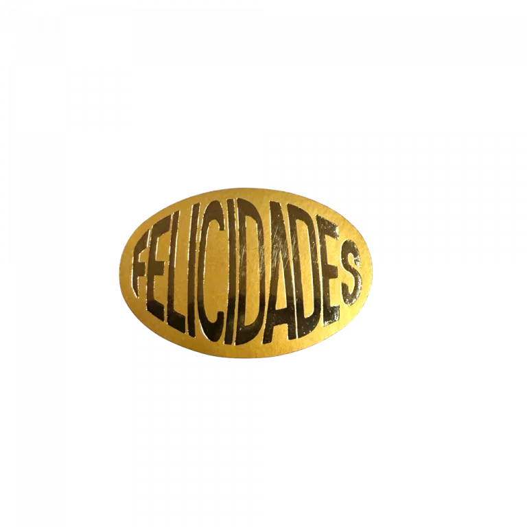 500 etiqueta adhesiva ovalada FELICIDADES
