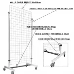 CARRO SQ MALLA DE 90x180cm Y JUEGO PIES DE 25X25mm