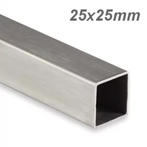 Tubo square 25x25mm cromado