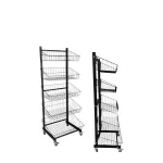 Expositor simple 5 cestas negro