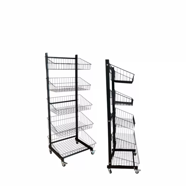 Expositor simple 5 cestas negro