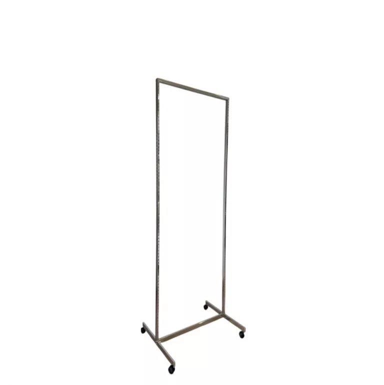 Góndola expositor 210x65cm CROMO tubo de 40x20 ranurado