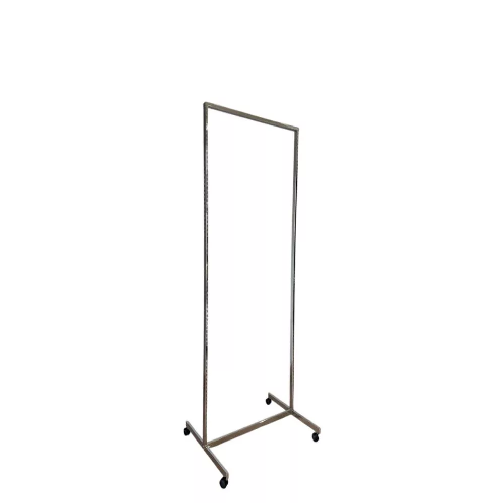 Góndola expositor 210x65cm CROMO tubo de 40x20 ranurado