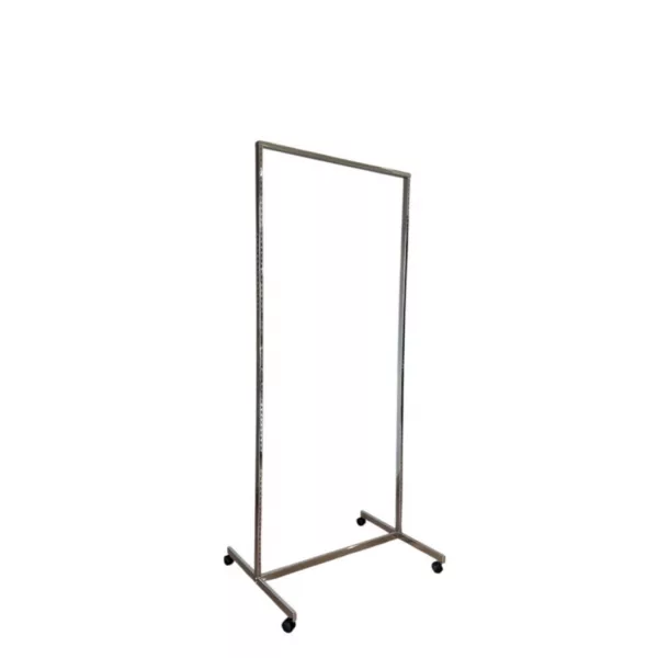Góndola expositor 210x96cm CROMO tubo de 40x20 ranurado