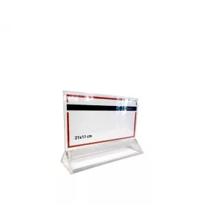 Portacartel vertical  21x11cm  con base transparente