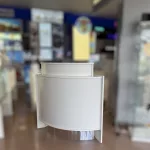 Cierre caja curvo para mostrador BLANCO