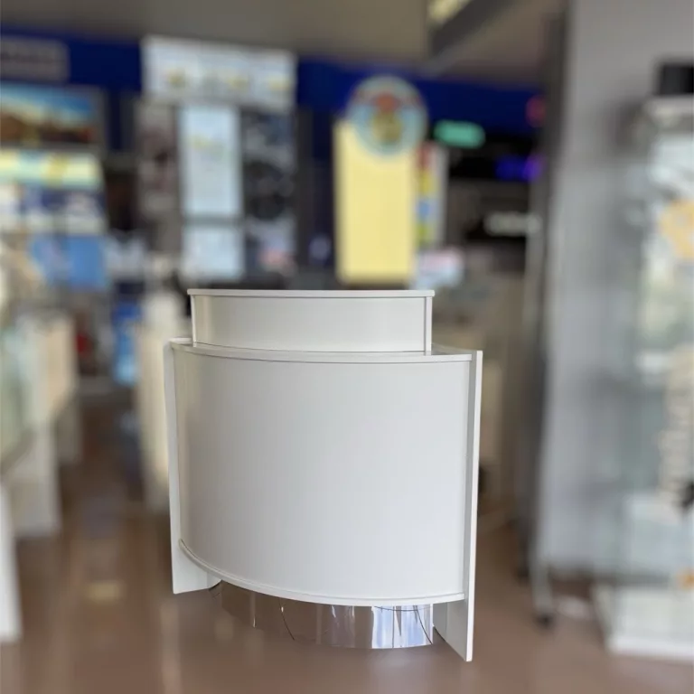 Cierre caja curvo para mostrador BLANCO