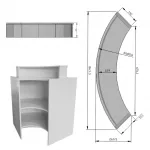 Cierre caja curvo para mostrador BLANCO