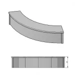 Cierre caja curvo para mostrador BLANCO