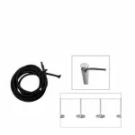 Cordón semielástico de 200cm color negro, para poste 220100.