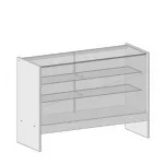 Mostrador Capri 02 M19 140x95cm vitrina super alta