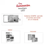 Portacartel led modelo sobre