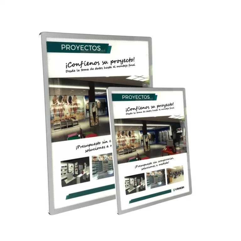 Portacartel led modelo sobre