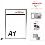 Portacartel led modelo sobre