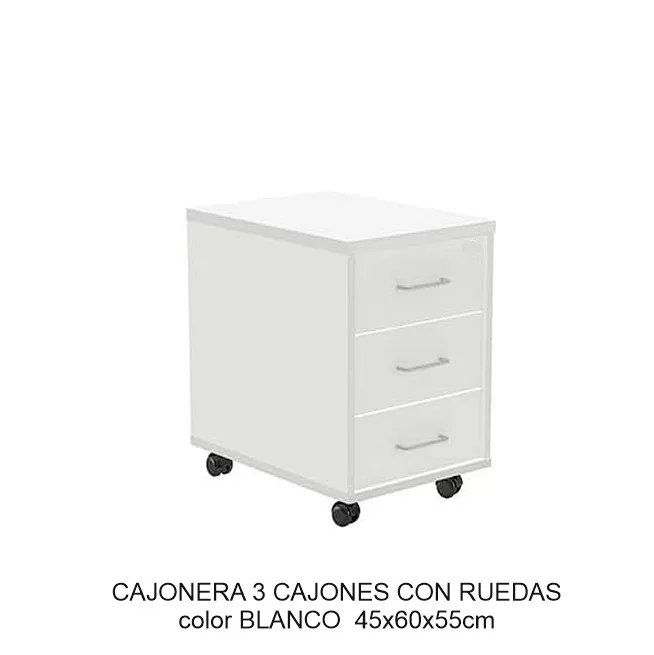 Cajonera mesa oficina 45x60x55cm BLANCA