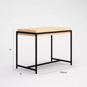 Mesa nido tubo cuadrado SQ de 25mm tapa interior efecto regruesado 104x60x80cm