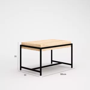 Mesa nido tubo cuadrado SQ de 25mm tapa interior efecto regruesado 90x60x550cm