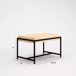 Mesa nido tubo cuadrado SQ de 25mm tapa interior efecto regruesado 90x60x550cm