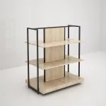 Estantería góndola SQ modelo "E" en negro y roble