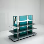 Estantería góndola SQ en blanco con estantes especial complementos de moda