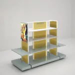 Estantería góndola SQ en blanco con estantes especial souvenirs