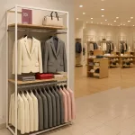 Estantería Modular SQ blanco con percheros, estante y tarima