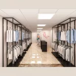 Pared con estantería Modular SQ negro con barras colgadoras