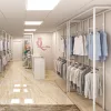 Pared con estantería Modular SQ blanco con barras colgadoras