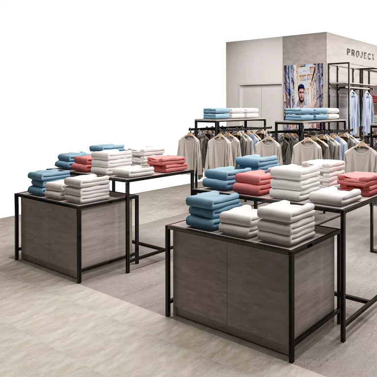 Proyecto corner Estantería Modular y Góndolas SQ en negro