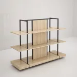 Estantería góndola SQ modelo "D" en negro y roble