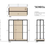Estantería góndola SQ modelo "E" en negro y roble