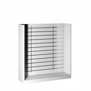 GONDOLA  ARUBA 124cm FONDO LAMAS CON CREMALLERAS (BLANCO) <1400x1240x380>