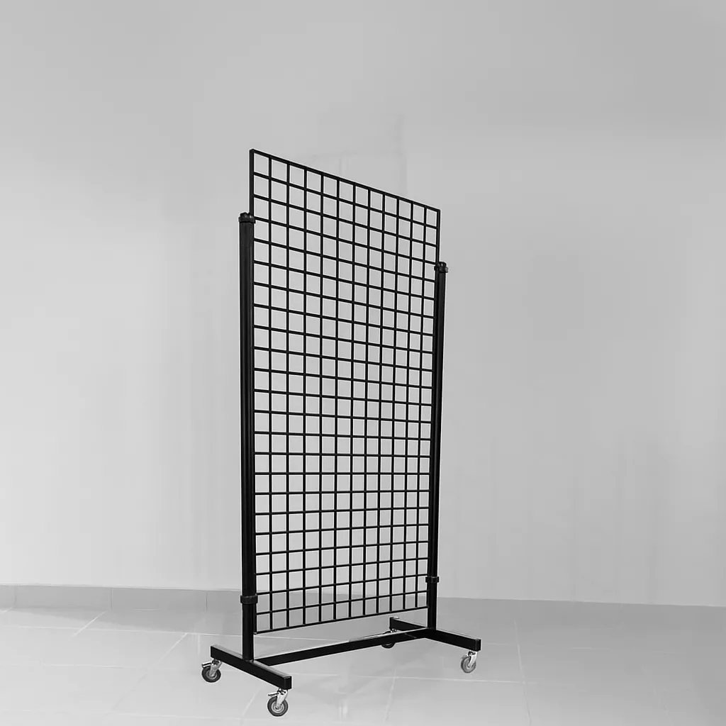 Carro SQ malla de 90x180cm (blanca, negro o cromo) y juego de pies de 25X25mm negro