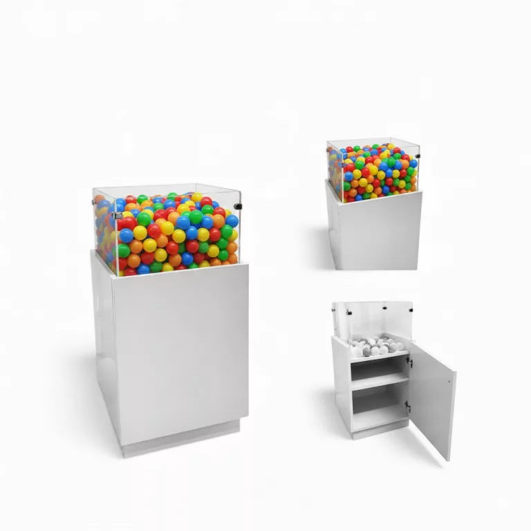 Mueble expositor para ofertas con almacén