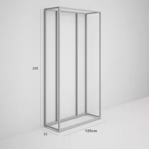 Estantería alta SQ, metálica, color gris