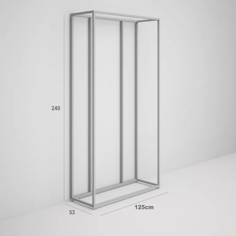 Estantería alta SQ, metálica, color gris