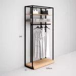 Estantería Modular SQ con estantes y barra colgadora (Tubo Cuadrado25mm)