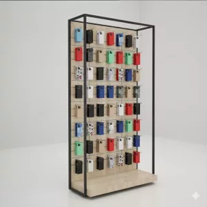 Estantería Modular SQ con fondo lamas (Tubo Cuadrado25mm)