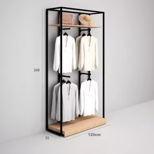 Estantería Modular SQ con fondo lamas (Tubo Cuadrado25mm)