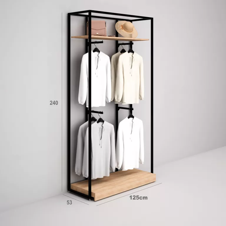 Estantería Modular SQ con fondo lamas (Tubo Cuadrado25mm)