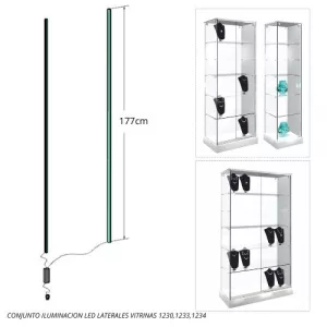 Conjunto iluminación led lateral para vitrinas