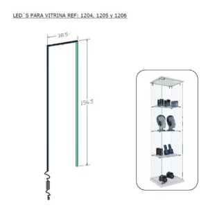 Iluminación led lateral y superior para vitrina